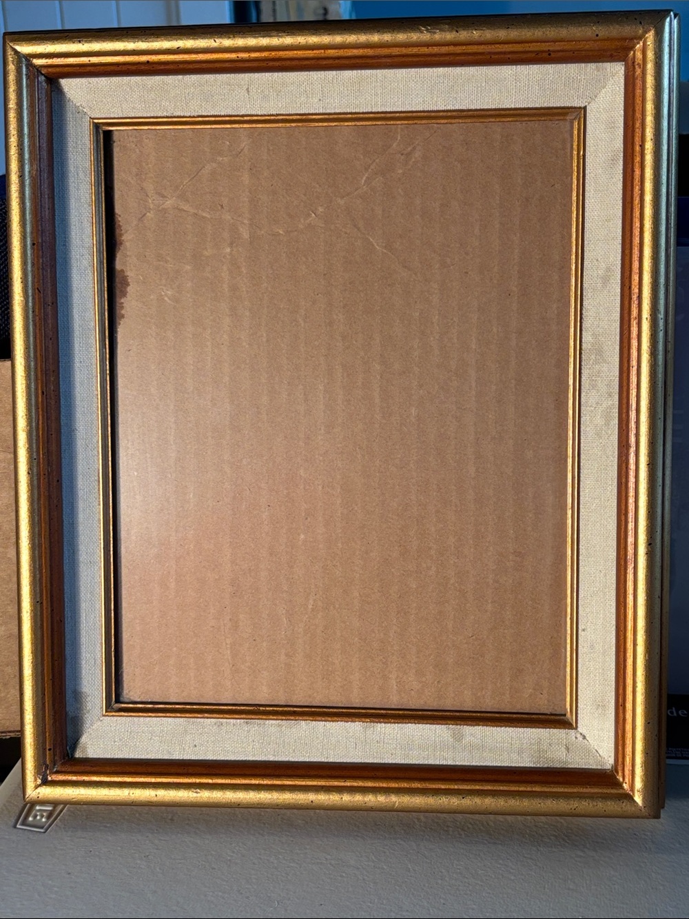 Vintage Gold Wood Picture (Art) Frame 8x10 Canvas Frame With Linen Liner